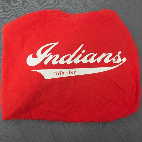 Unbranded Other - Unbranded Indians Tribe Tee Mens M Red Excellent Rowdie Mascot Signed Pepsi WTHR